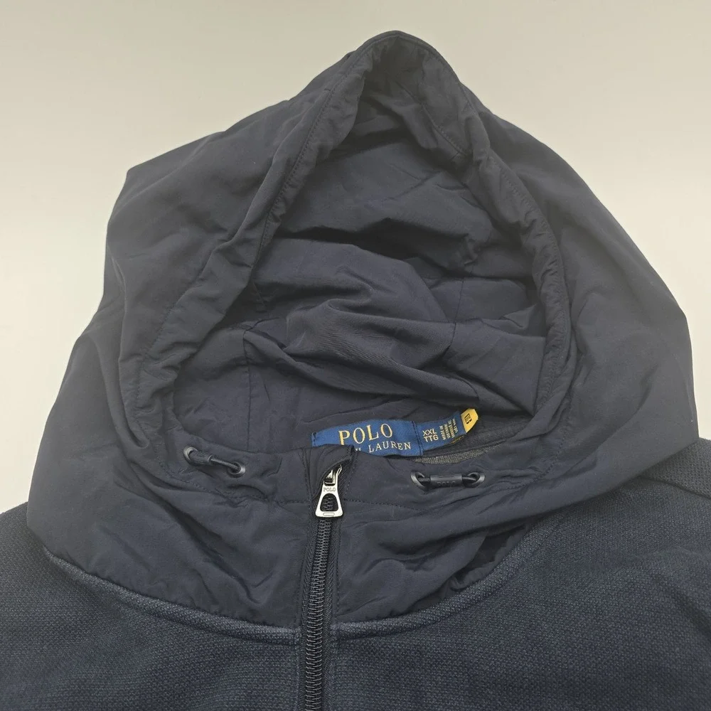 Polo Ralph Lauren Hybrid Quarter Zip Hoodie Mens XXL Aviator Navy Pony Logo
